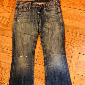 Open flared ripped jeans!